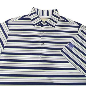 NWOT Donald Ross Sportswear Belfair Golf Polo Shirt Stripes Blue & Green Medium